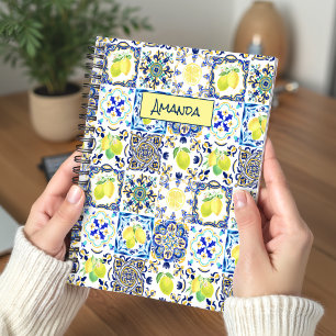 Sommersizilianische Zitrusfrüchte Mittelmeer-Majol Notizbuch