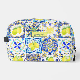 Sommersizilianische Zitrusfrüchte Mittelmeer-Majol Waschbeutel