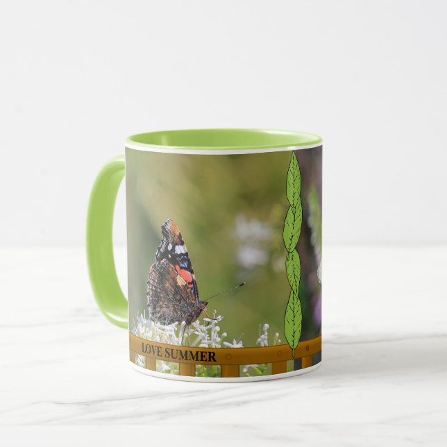 Sommerskript für die Liebe von Blumenschmetterling Tasse (Vorderseite Links)