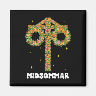 Sommersolstice Maypole Midsommar Schweden Magnet