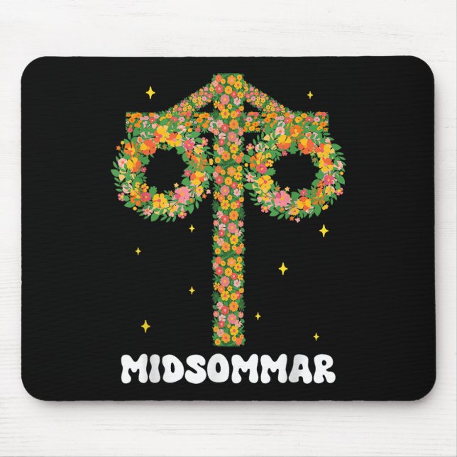 Sommersolstice Maypole Midsommar Schweden Mousepad (Vorne)