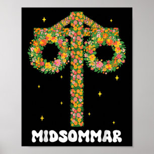 Sommersolstice Maypole Midsommar Schweden Poster