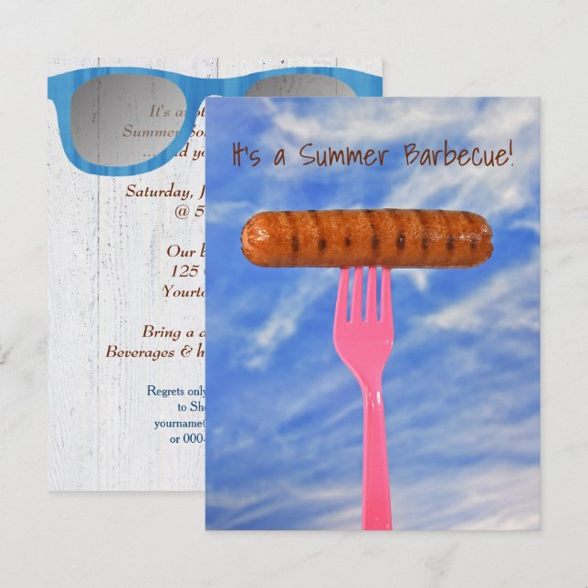 Sommersolstin-Party Einladung (Vorne/Hinten)