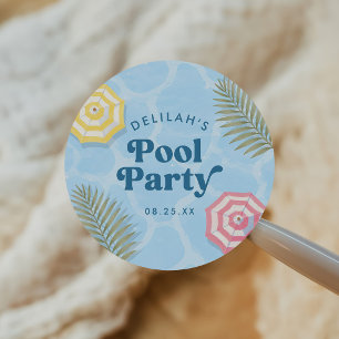 Sommersommerparty Pink Geburtstag Runder Aufkleber