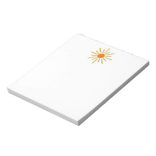 Sommersonne. Gelb und orange. Notizblock