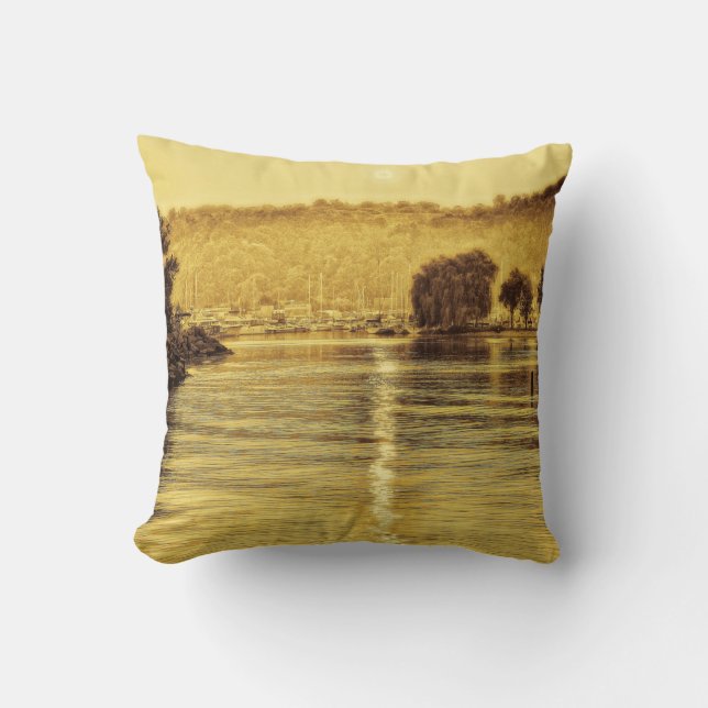 Sommersonne im Hafen Kissen (Vorderseite)