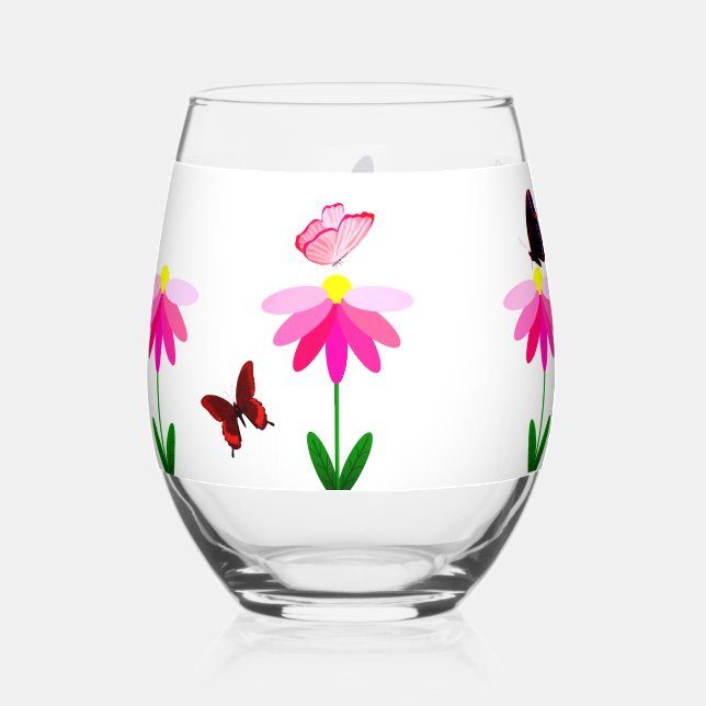 Sommersonne Stemless Weinglas Ohne Stiel (Vorderseite)