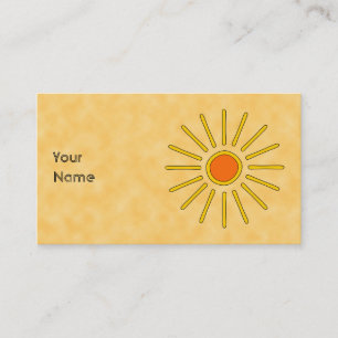 Sommersonne. Warme gelbe Farben Visitenkarte