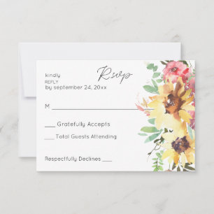 Sommersonnenblume Blütenblüte RSVP Karte