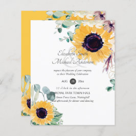 Sommersonnenblumen Eukalyptus Grüne Hochzeit