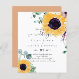 Sommersonnenblumen Eukalyptus Grüne Hochzeit