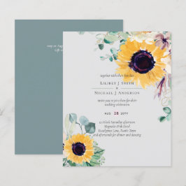 Sommersonnenblumen Eukalyptus Grüne Hochzeit