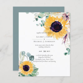 Sommersonnenblumen Eukalyptus Grüne Hochzeit