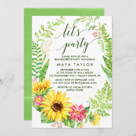 Sommersonnenblumenkranz Lasst uns Party machen Einladung