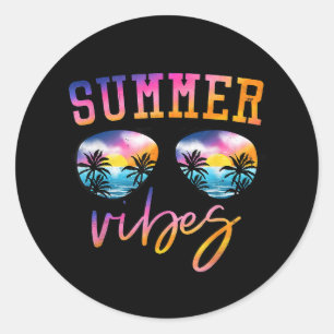 Sommersonnenbrille mit Palmenbaum Funny Beach Runder Aufkleber