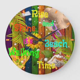 Sommersonnensommertag Rise and Shine Tropical Beac Große Wanduhr