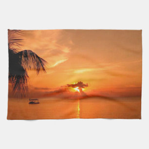 Sommersonnenuntergang Geschirrtuch