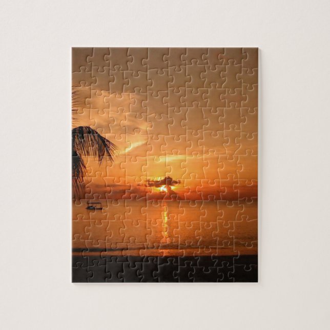 Sommersonnenuntergang Puzzle (Vertikal)