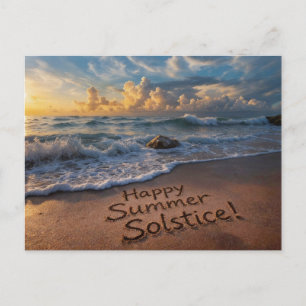 Sommersonnenwende-Grüße Strand Schreiben Postkarte