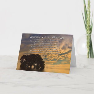 Sommersonnenwende mit Eiche und Wasser Karte