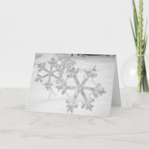 Sommersonnenwende & Neujahr: Schneeflocken Feiertagskarte