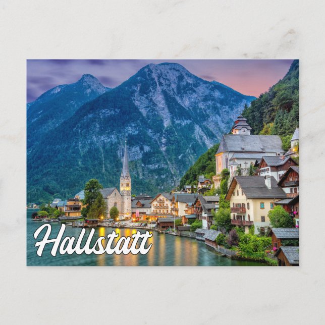 Sommersonntag über Hallstatt, Österreich Postkarte (Vorderseite)