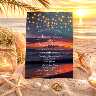 Sommersonntags-Strandlichter Tropical Beach Hochze Einladung