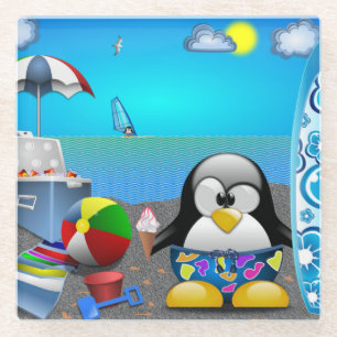 SOMMERSPASS AM STRAND GLASUNTERSETZER