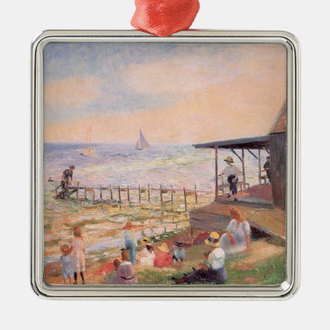 Sommerspass am Strand Ornament Aus Metall (Vorne)