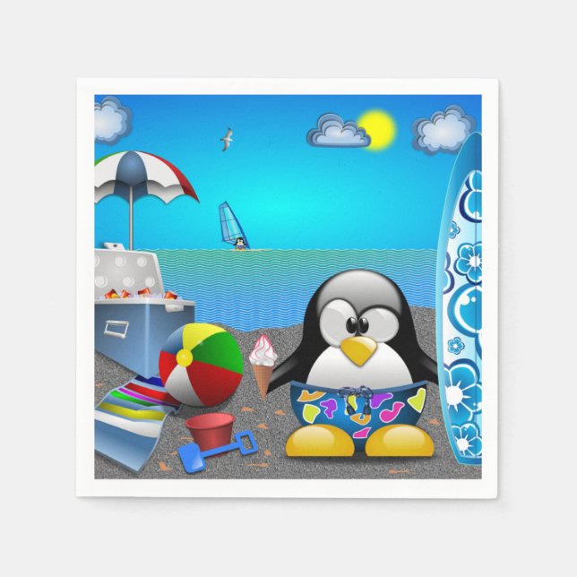 SOMMERSPASS AM STRAND SERVIETTE (Vorderseite)