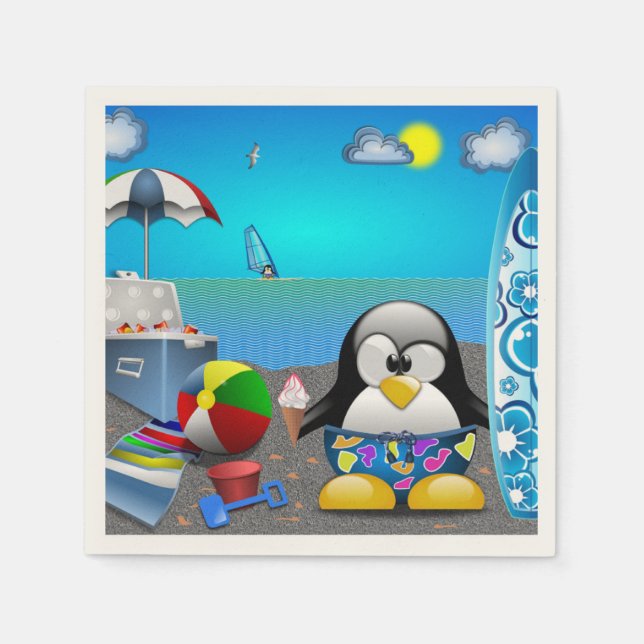 SOMMERSPASS AM STRAND SERVIETTE (Vorderseite)