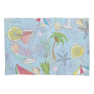 Sommerspass, Cocktail Nahtloses Muster. Kissenbezug