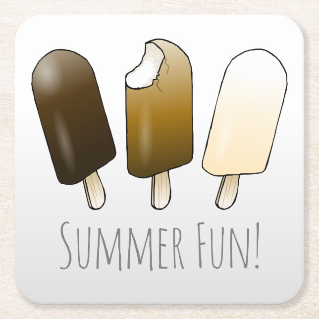 Sommerspass Eiscreme Rechteckiger Pappuntersetzer (Vorderseite)