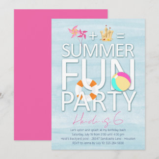 Sommerspass Geburtstagsparty Einladung