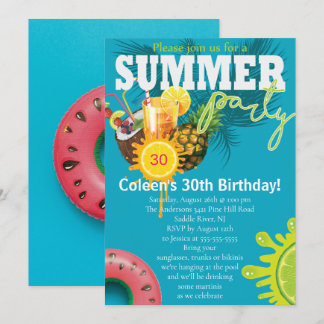 Sommerspass Party Geburtstag Einladung