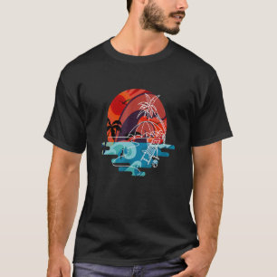 Sommerspass Retro Tropical Island Palm Tree Beach T-Shirt