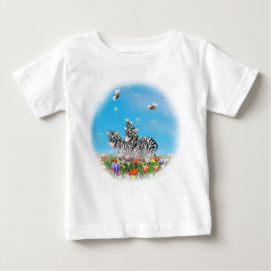 Sommerspaziergang Niedlich Zebras Blume Glaz Baby T-shirt