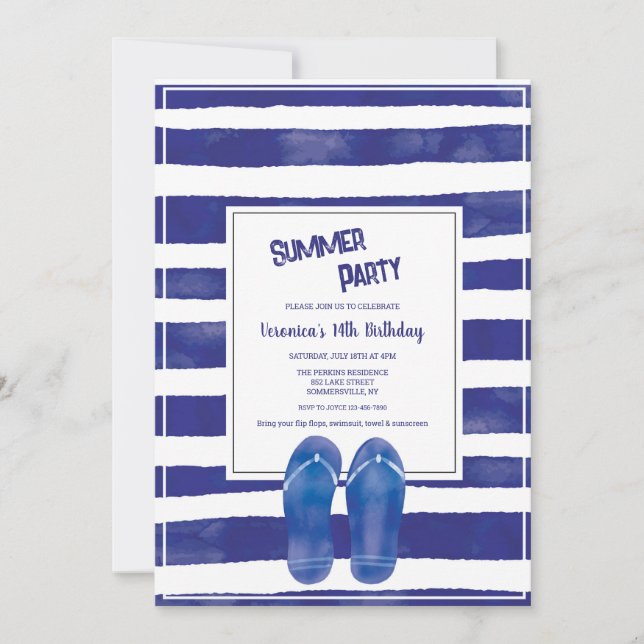 Sommerstil Einladung (Vorderseite)