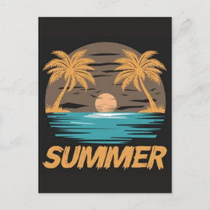 Sommerstimmung Retro-Strand-Vintage-Küsten-Sonnens Feiertagspostkarte