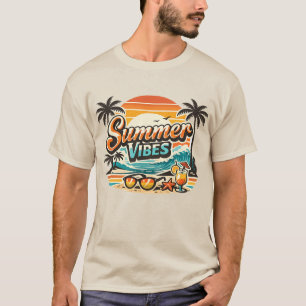 Sommerstimmung Retro-Strand Vintage-Tropen-Urlaub T-Shirt