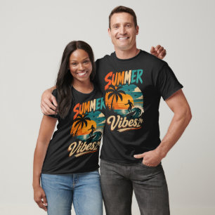 Sommerstimmung Retro-Surf-Sonnenuntergang T-Shirt
