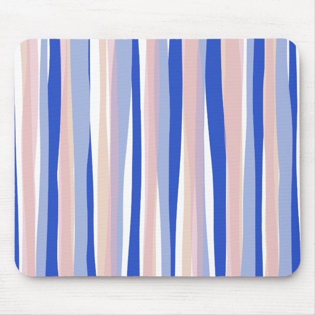 Sommerstrand blau rosa Streifen Mousepad (Vorne)