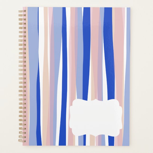 Sommerstrand blau rosa Streifen Planer (Vorderseite)