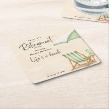 Sommerstrand Elegante Grüne Stühle Ruhestandsfeier