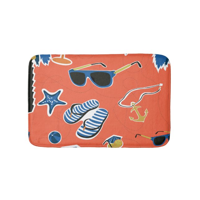 Sommerstrand: Entspannung im nahtlosen Muster. Badematte (Vorderseite)