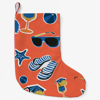 Sommerstrand: Entspannung im nahtlosen Muster. Kleiner Weihnachtsstrumpf