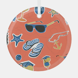 Sommerstrand: Entspannung im nahtlosen Muster. Ornament Aus Glas