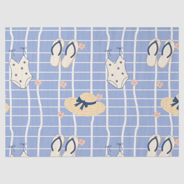 Sommerstrand Essentials Muster (1) Seidenpapier (Vorderseite)