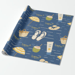 Sommerstrand Essentials Muster (3) Geschenkpapier