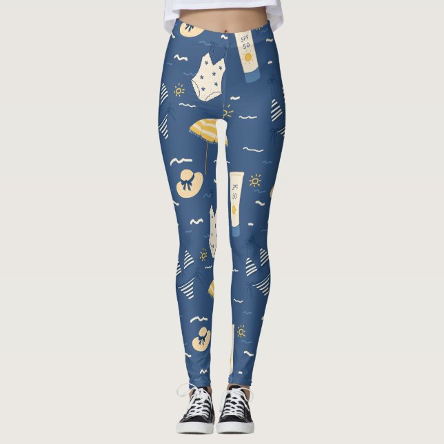 Sommerstrand Essentials Muster (4) Leggings (Vorderseite)